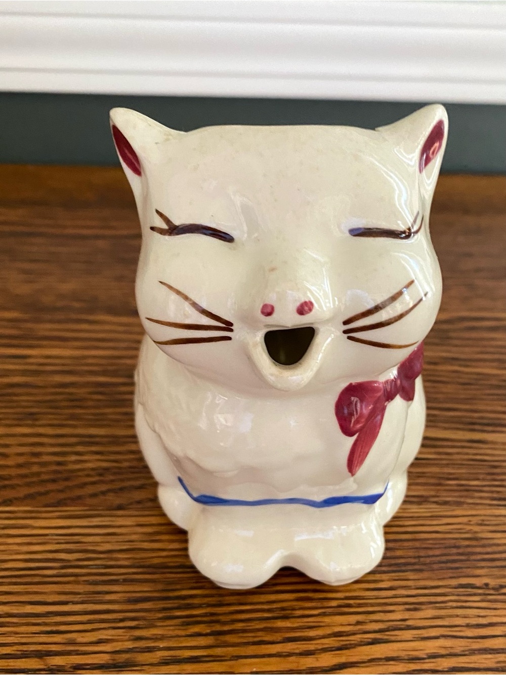 Vintage 1940s 50s Shawnee Pottery Puss'n Boots Cat Creamer, Ceramic USA